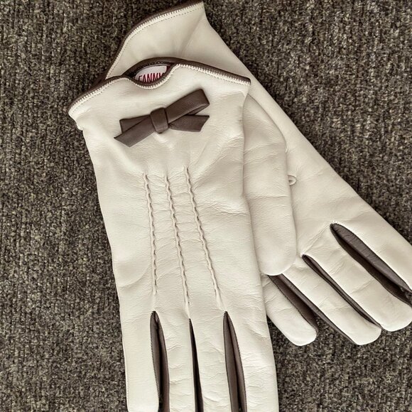 LEATHER & CASHMERE Made in ITALY --Lined Gloves NEW!! - Picture 2 of 12